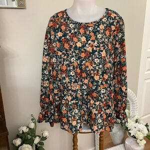 Floral boh smock top MEDIUM